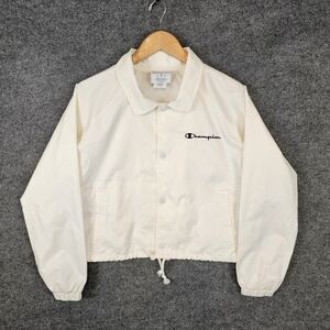 Woman's Champion Cropped, White/Off White Windbreaker Size: Medium